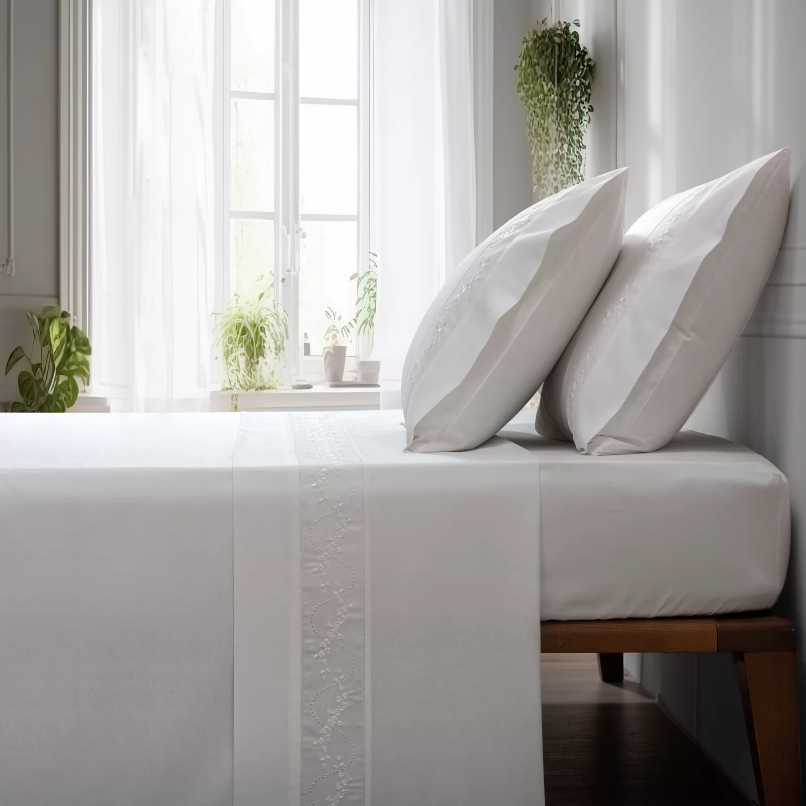 Sábanas con Flores Blanco