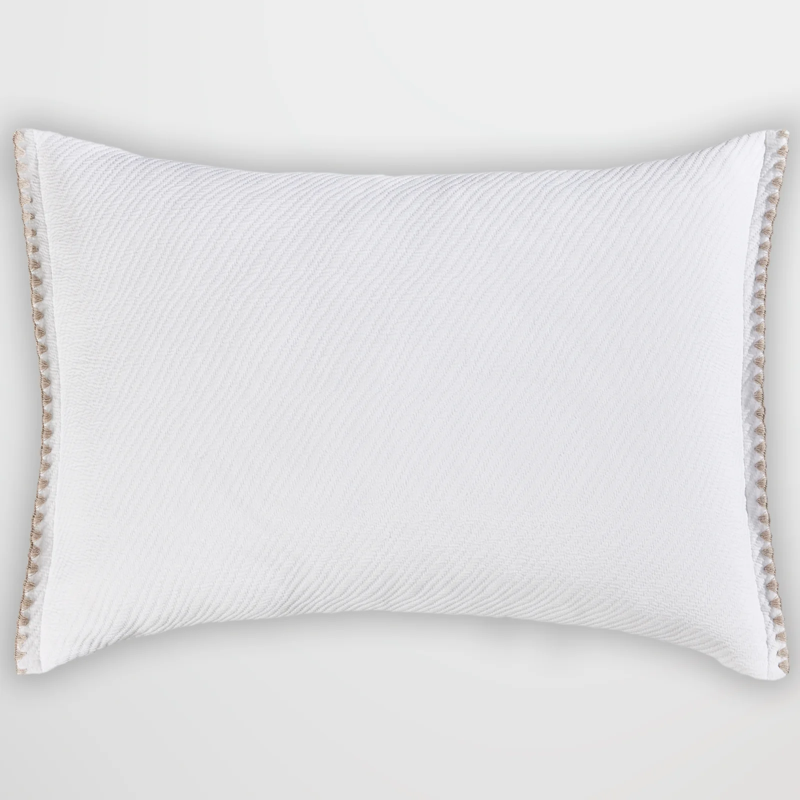 Cojín de Colcha Acanalada Blanco