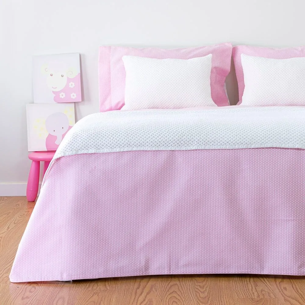 Capa de Edredón Bolinhas Cor-de-Rosa